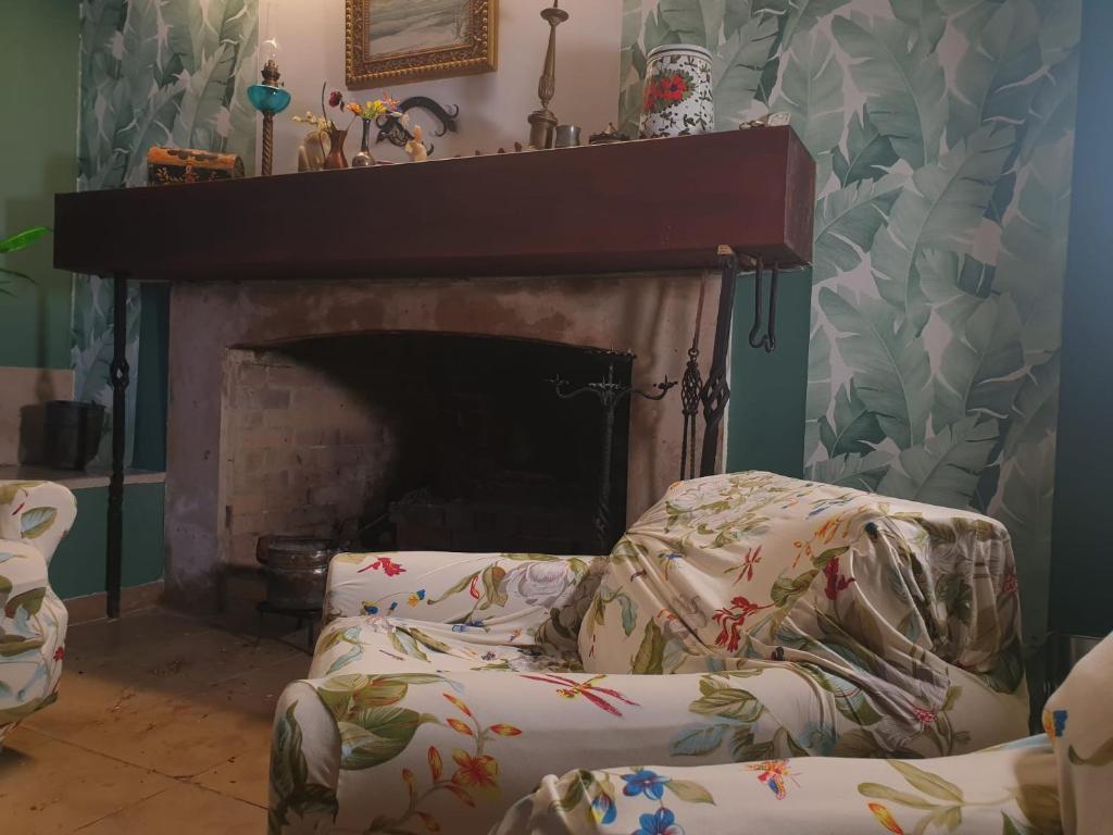 Posezení v ubytování Traumhaus im Wald