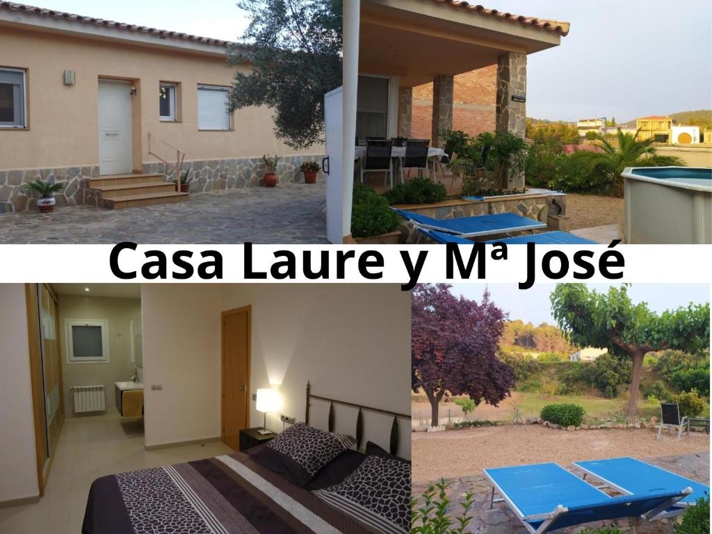 a collage of three pictures of a house at Casa Laure y Mª José in Arens de Lledó