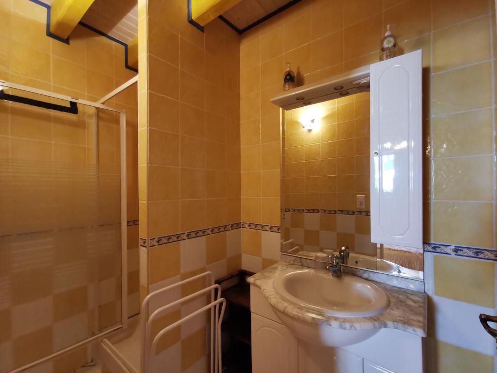 Kúpeľňa v ubytovaní Charmant gîte historique avec pêche privée et forêt, près de Brioude et Blesle - FR-1-582-352
