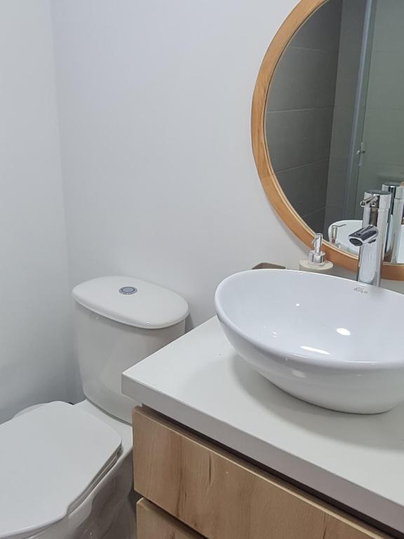 Koupelna v ubytování Hermoso y confortable apartamento