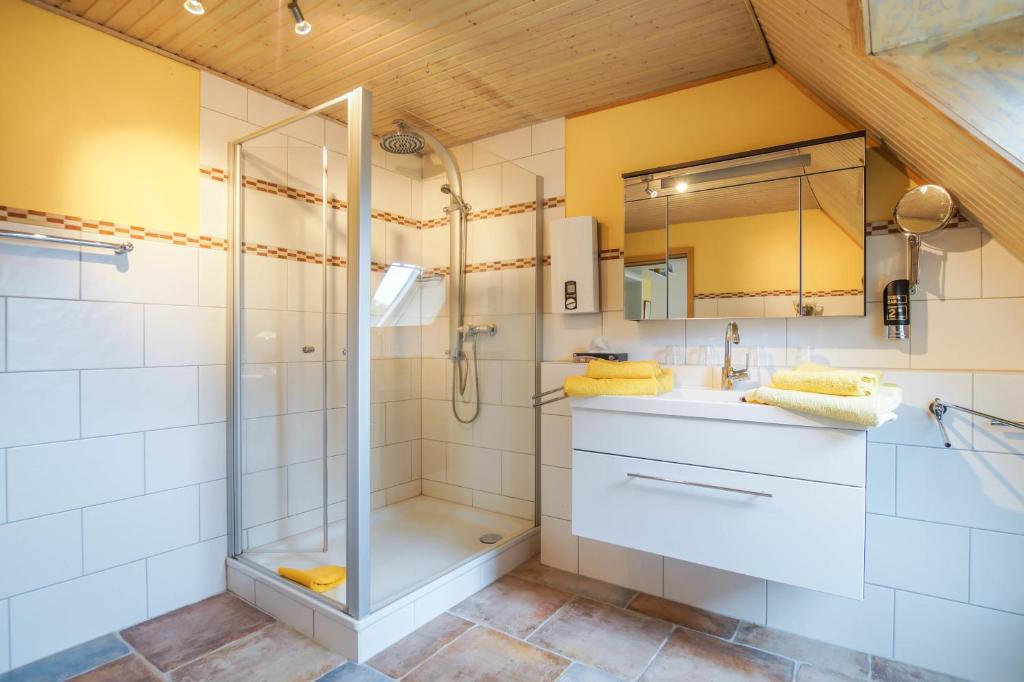 Koupelna v ubytování Pension Lindenkrug