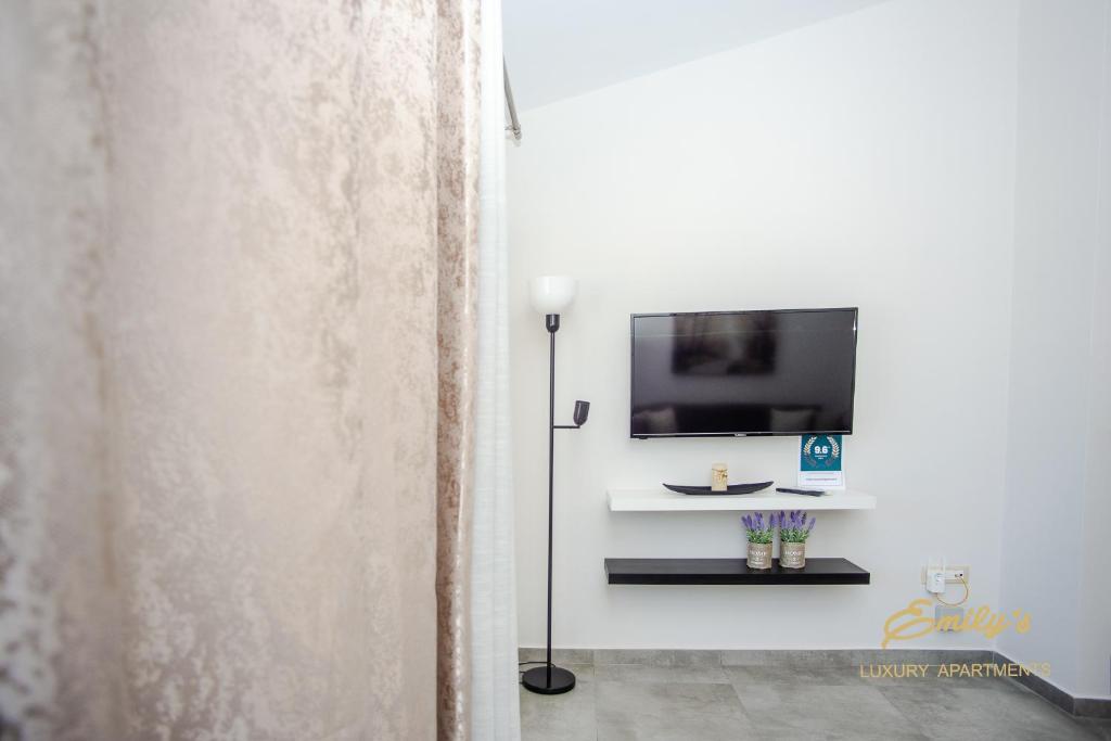 TV a/nebo společenská místnost v ubytování Emily's Luxury Apartments