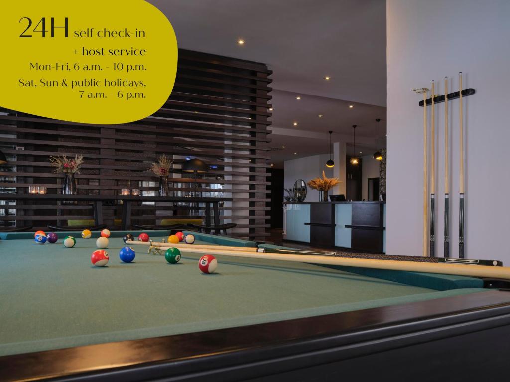 Biliár nebo kulečník v ubytování Classik Hotel Magdeburg