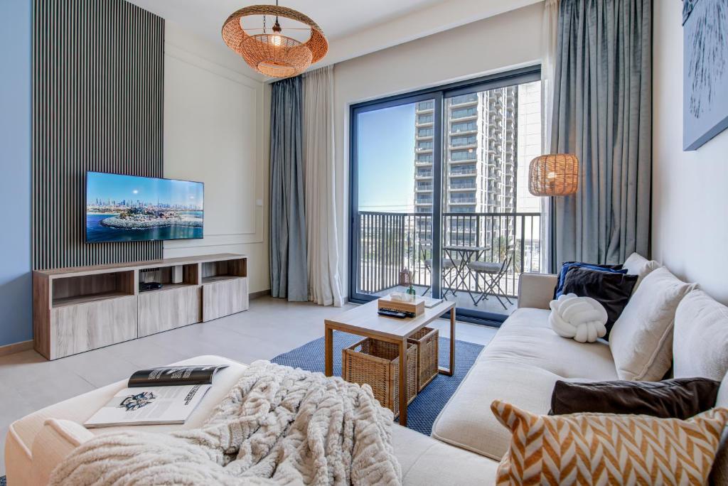 Posezení v ubytování Trophy - Dubai Hills Dreamy Delight Suite