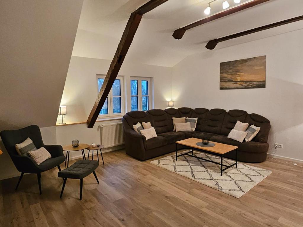 Χώρος καθιστικού στο Ferienwohnung Gut Mariannenhof