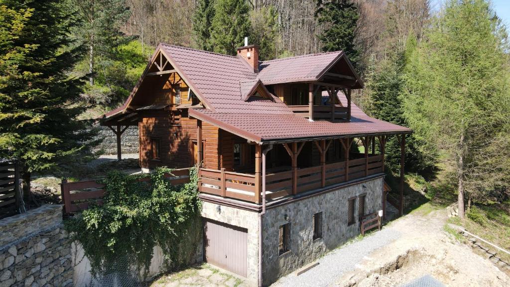 an overhead view of a house with a roof at Chill on Hill - Szczyrk in Szczyrk