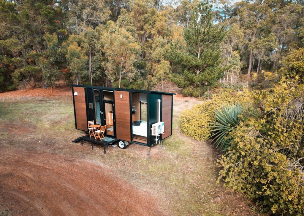 a tiny house in the middle of a forest at Wally's Retreat 2 in Balingup