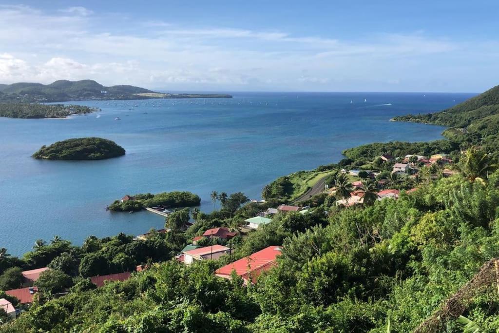 a view of a small island in the water at Studio du PARADIS in Le Marin