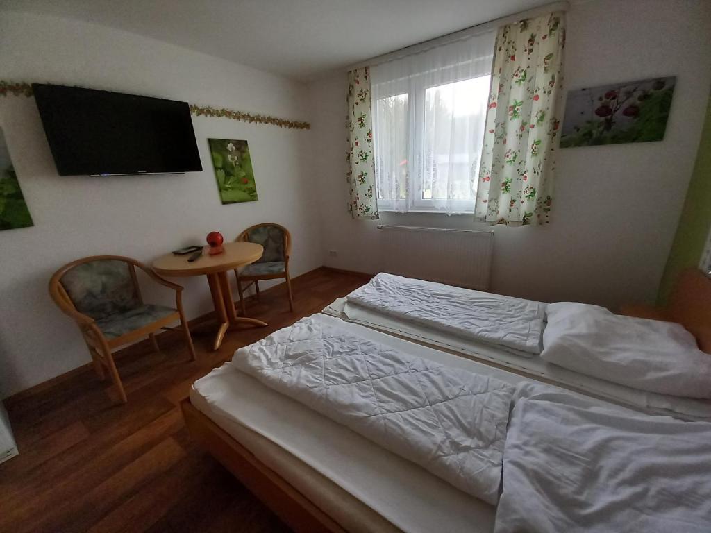 Postel nebo postele na pokoji v ubytování Feriencamp Trassenheide
