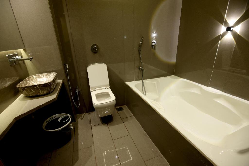 Koupelna v ubytování Hotel A R Paradise