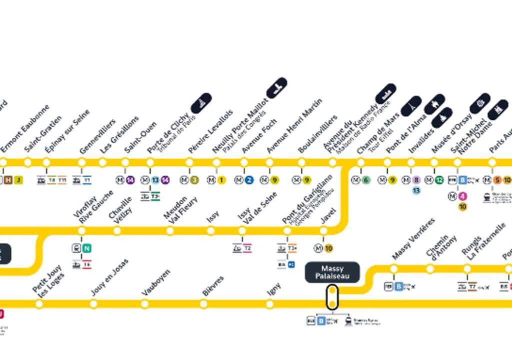 a map of a bus stop at Appartement aux portes de Paris in Ivry-sur-Seine