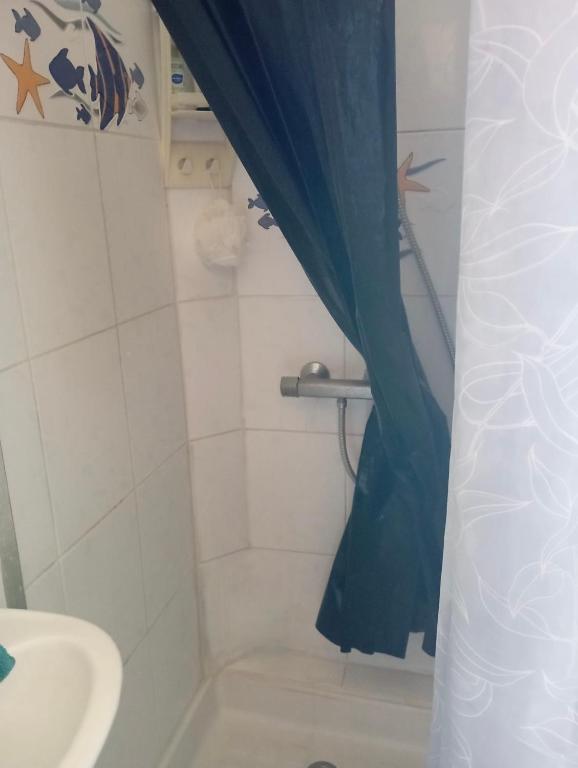 Koupelna v ubytování Face à la mer, appartement pour 4 personnes sur la rive droite