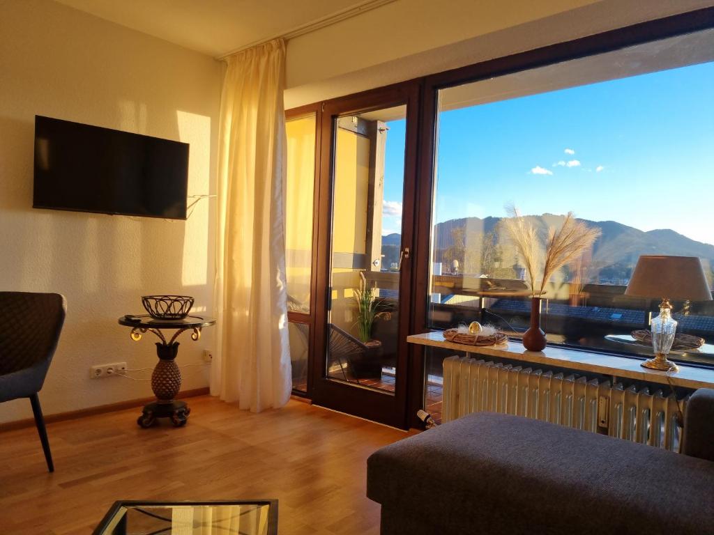 Televizorius ir (arba) pramogų centras apgyvendinimo įstaigoje Apartment Chalet Bad Tölz