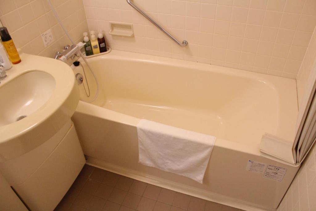 Koupelna v ubytování Hotel Shiosai