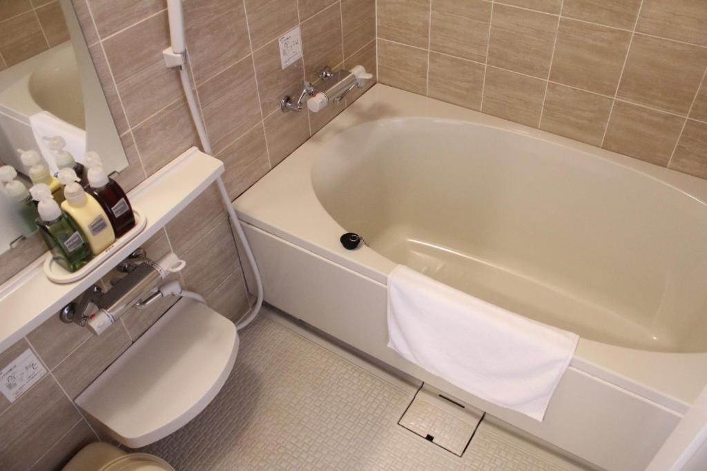 Koupelna v ubytování Hotel Shiosai