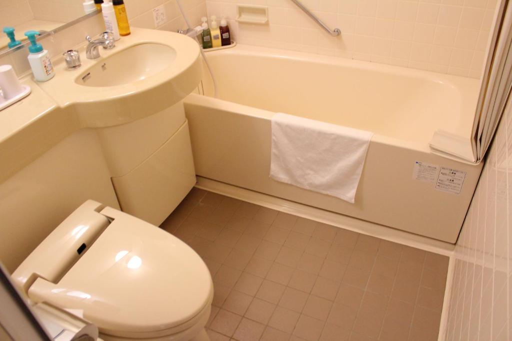 Koupelna v ubytování Hotel Shiosai