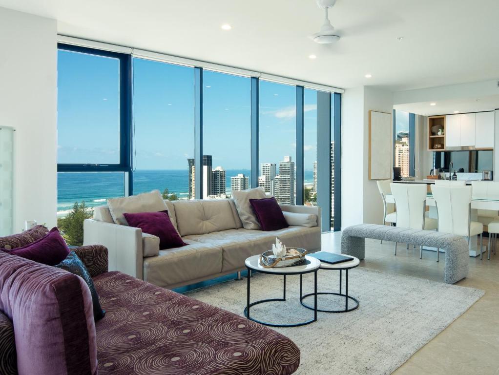 A seating area at The Gallery Residences Broadbeach