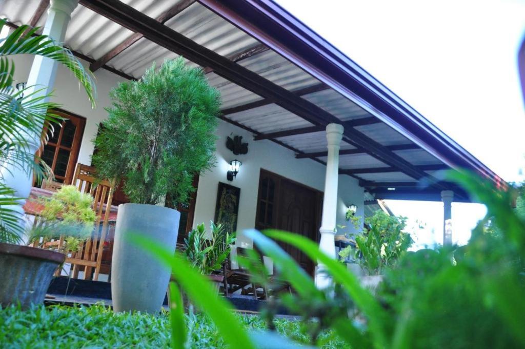 ein Haus mit Pflanzen davor in der Unterkunft Sigiriya Rock Star Home Stay in Sigiriya