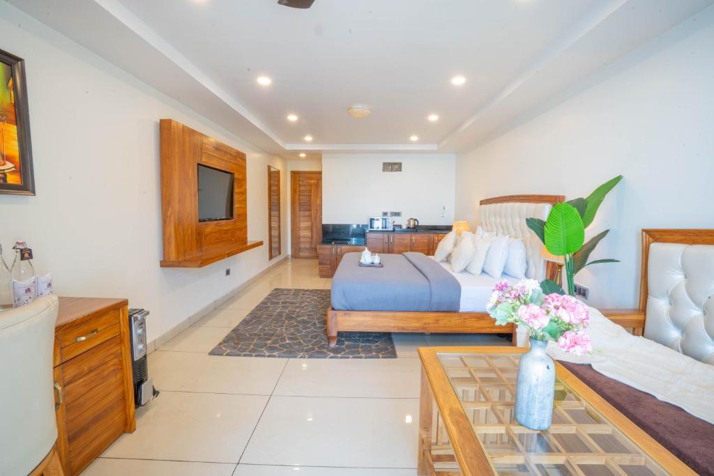 Posezení v ubytování Perfectstayz Mokshada Suites