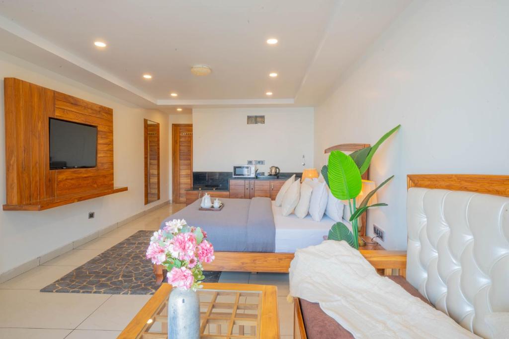 Posezení v ubytování Perfectstayz Mokshada Suites