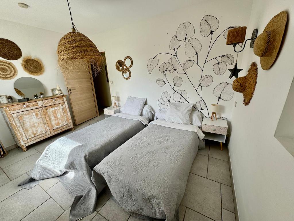 Postel nebo postele na pokoji v ubytování Gîte de la Valière