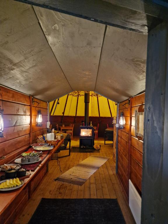 Posezení v ubytování Reindeer Lodge