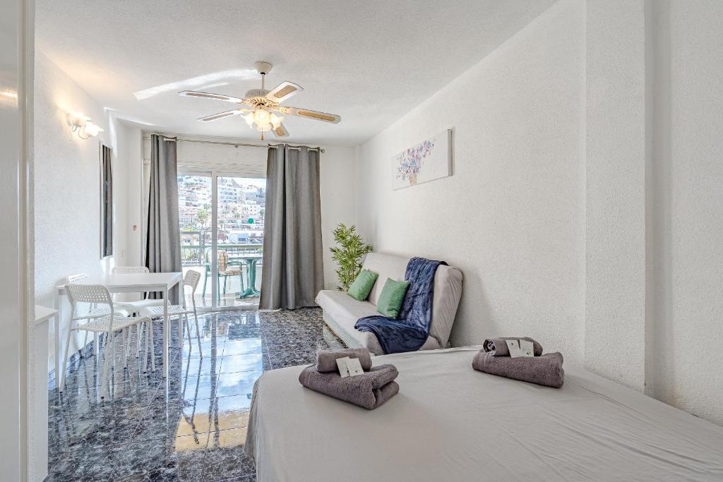 Postel nebo postele na pokoji v ubytování Apartamentos en Torres del Sol