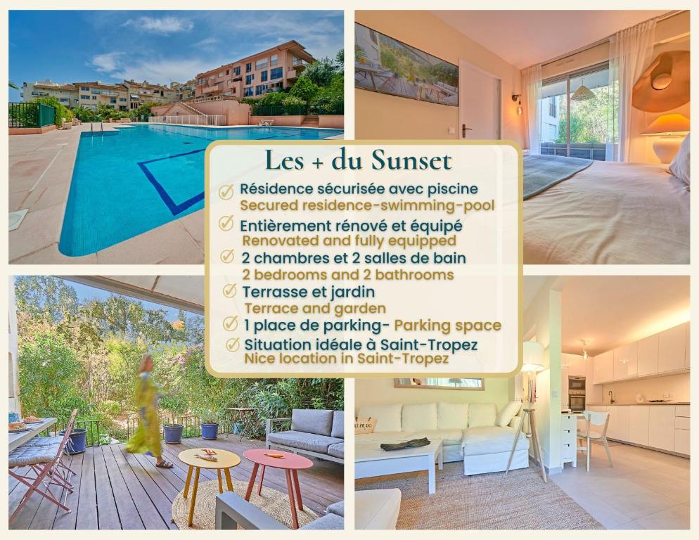 un collage de photos d'une maison dans l'établissement Sunset-Apartment St-Tropez-swimming pool-parking, à Saint-Tropez