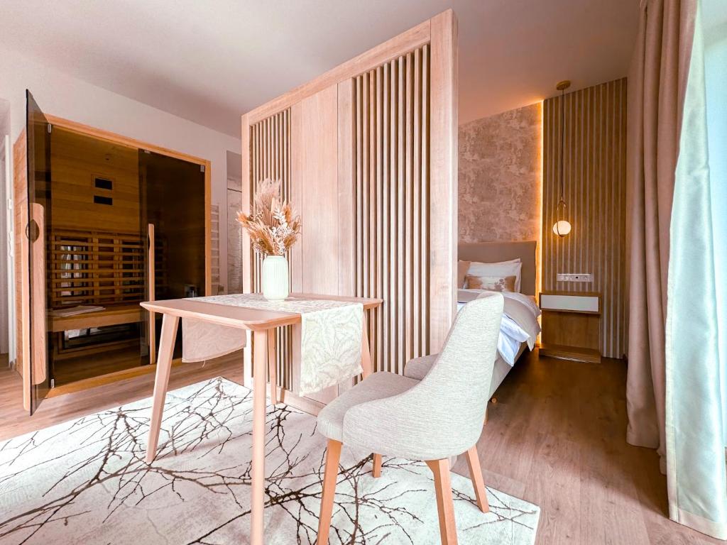 Postel nebo postele na pokoji v ubytování M26 Prémium apartmanok