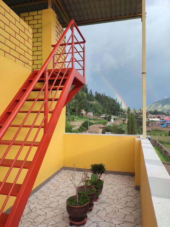 Balkón nebo terasa v ubytování Casa Alojamiento Tocllaraju