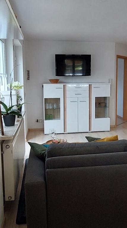 TV a/nebo společenská místnost v ubytování Ferienwohnung Mutz