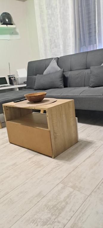- un salon avec une table basse et un canapé dans l'établissement appartement T1, à Tarbes