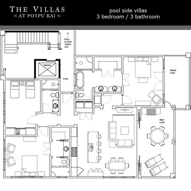 Půdorys ubytování Beautiful Poolside Villa Open Layout With Pool Fitness and Beach Access