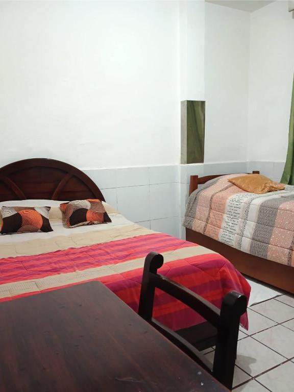 Postel nebo postele na pokoji v ubytování Hostal Almagro