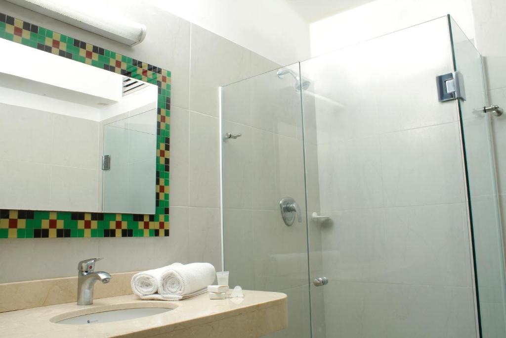 Koupelna v ubytování Hotel Genova Centro