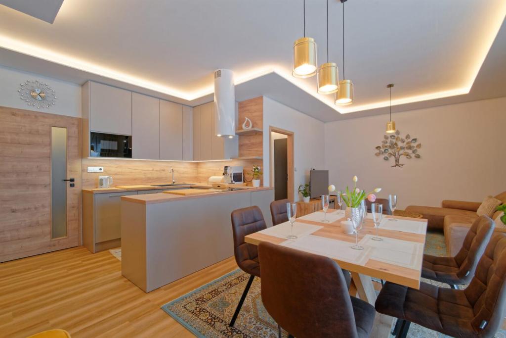 Kuchyň nebo kuchyňský kout v ubytování Villa Holiday Hevlín