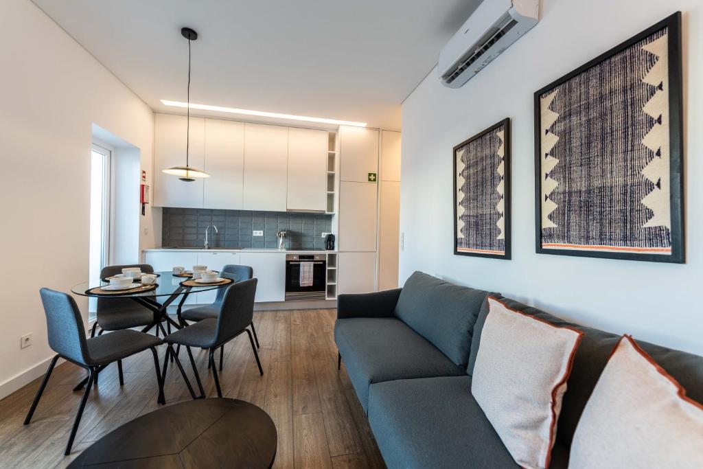Kuchyň nebo kuchyňský kout v ubytování Brum Design Apartments I