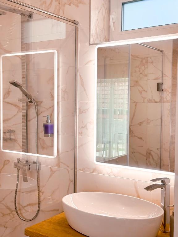 Koupelna v ubytování TWIN prémium apartman