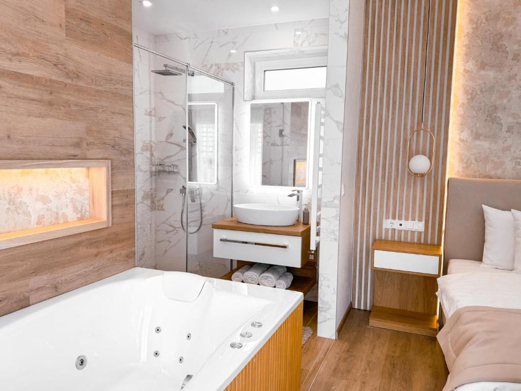 Koupelna v ubytování TWIN prémium apartman