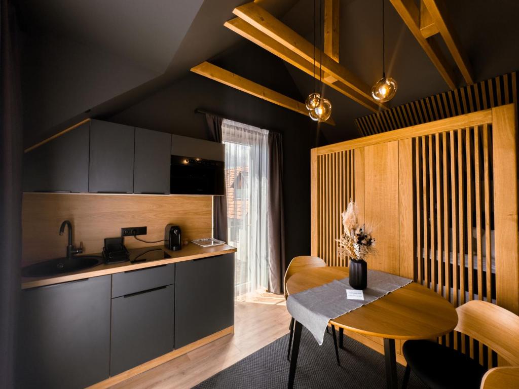 Kuchyň nebo kuchyňský kout v ubytování TWIN prémium apartman