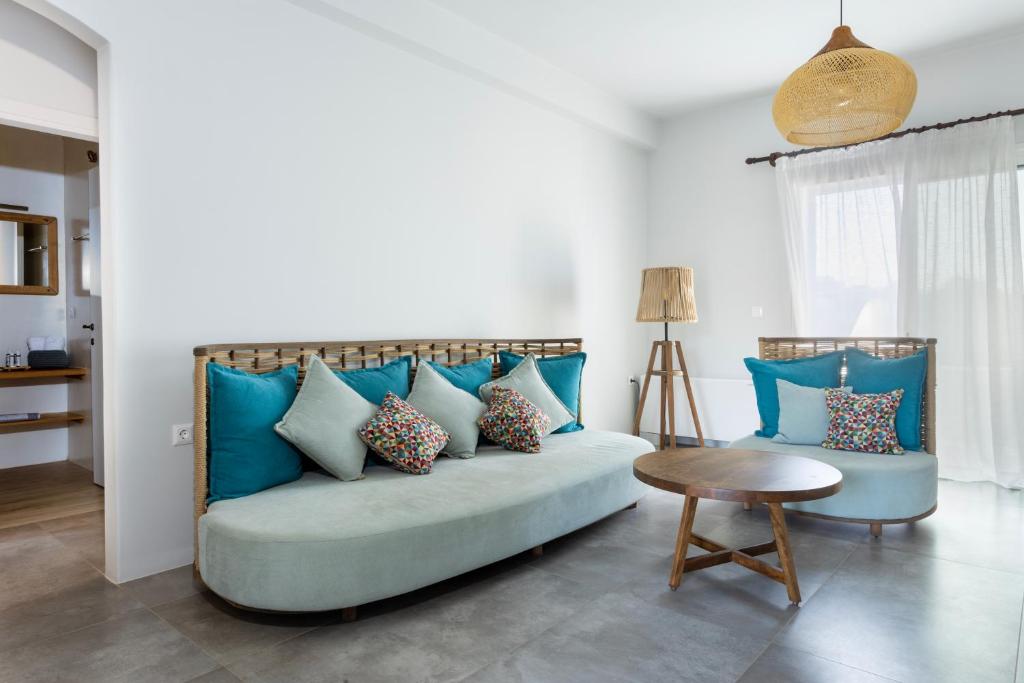 Posezení v ubytování Alsea Seafront Apartments in Agia Pelagia Kythera
