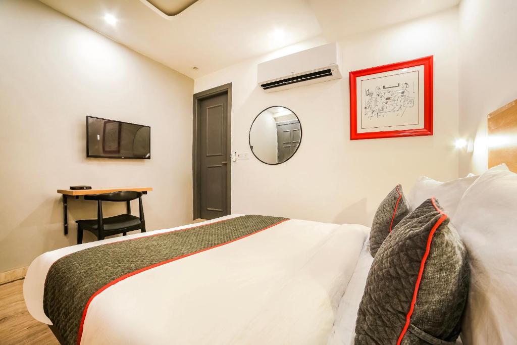 Postel nebo postele na pokoji v ubytování Super Hotel O Nawada Metro