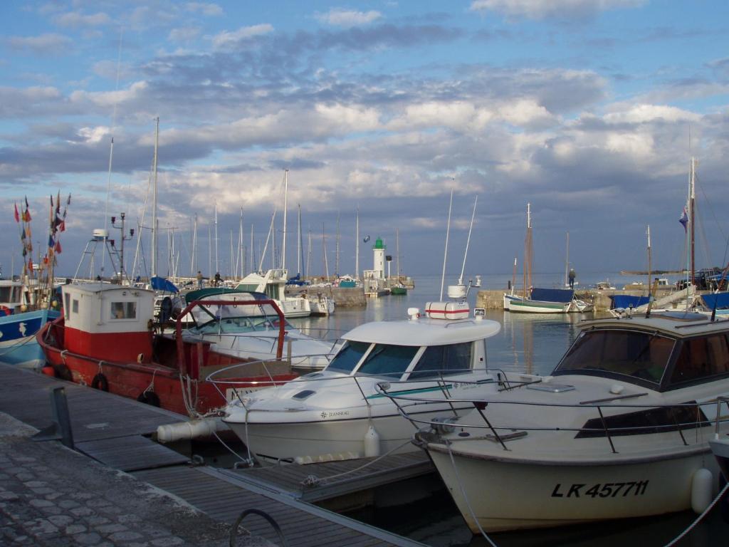 un groupe de bateaux amarrés dans un port dans l'établissement Le Moulin des Sables, à La Flotte
