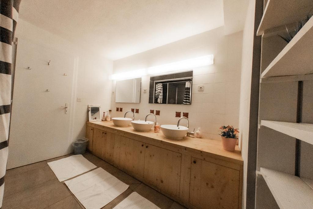 Koupelna v ubytování Auberge du Mont Blanc