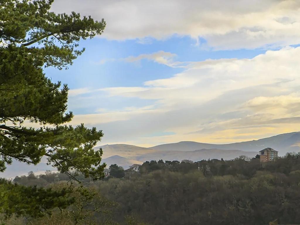 a view of a valley with trees and a building at Waterside - Luxury Menai Bridge Holiday Home - 4 Bed 4 Bath in Menai Bridge