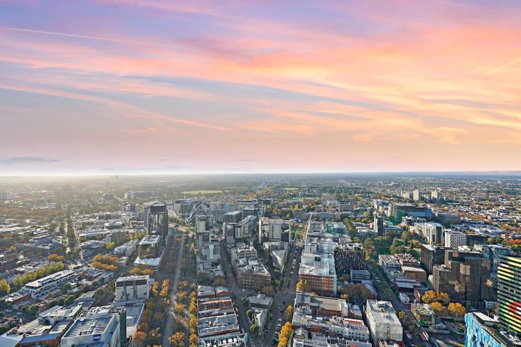 an aerial view of a city at sunset at Lv53 Spanning 200 degrees with no obstacle view421 in Melbourne