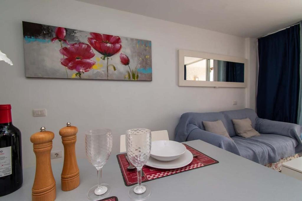 Posezení v ubytování Borinquen 1 - Studio with amazing sea and pool views