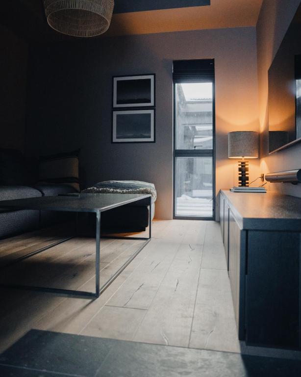 Posezení v ubytování Svart Lodge