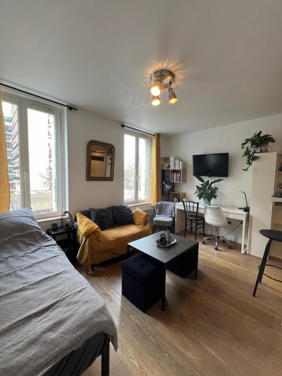 TV a/nebo společenská místnost v ubytování Studio : coeur de Boulogne