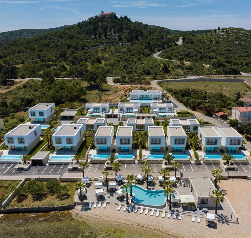 an aerial view of a resort at The Palms resort in Tkon